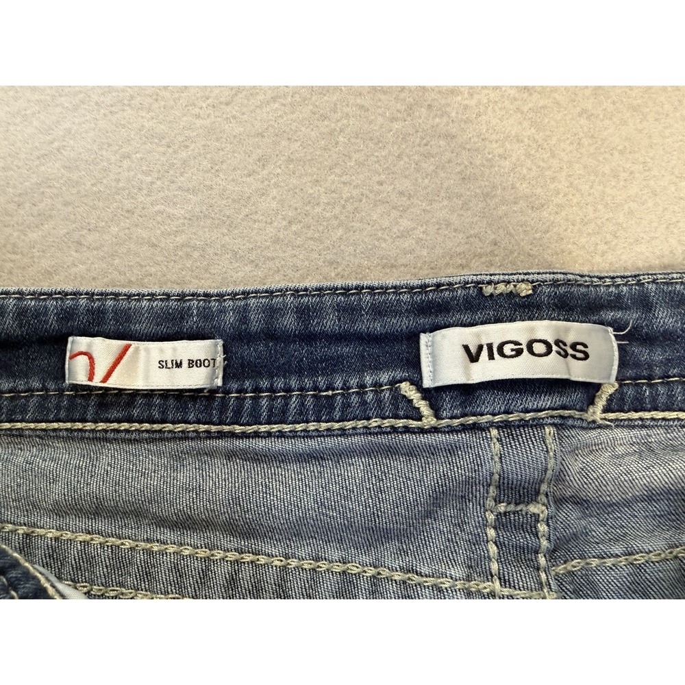 Vigoss Heritage Fit Slim Boot Jeans Women's Bootcut Medium Wash Stretch Denim - Picture 12 of 16